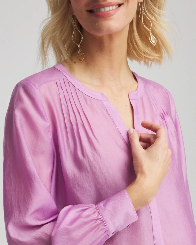 Tencel-Blend Sheer Blouse - image 4